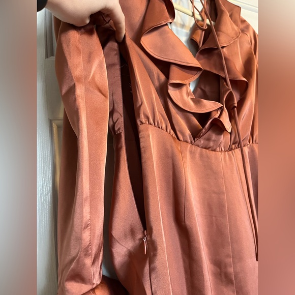 Nelly Mini Dress in Terracotta Brown | Size XS - Picture 5 of 7